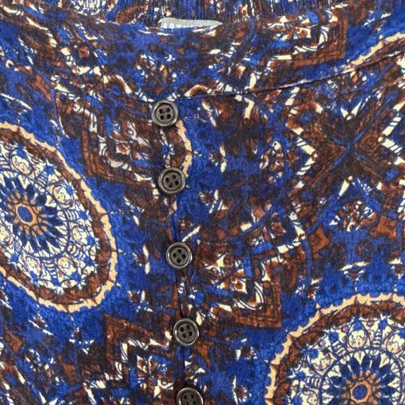 Earthbound Womens Flare Maxi Skirt Size S Medallion Gypsy Bobo Slit Lightweight - Picture 5 of 8